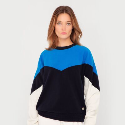 Blaue French Disorder Joan Polarfleece-Pullover für Damen