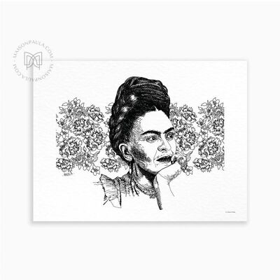 Cartel Ilustración Frida Kahlo