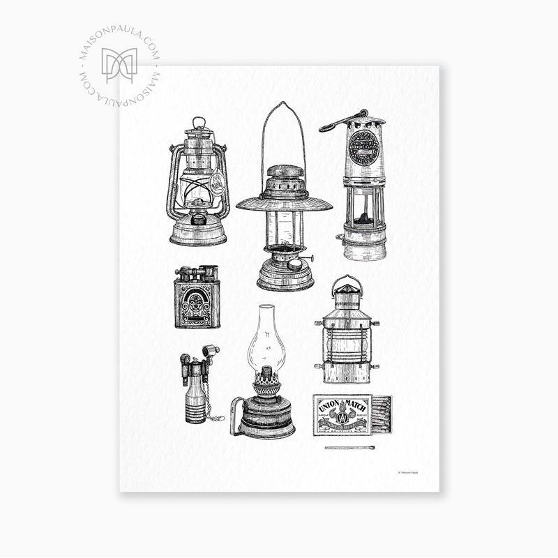 Affiche Illustration Le lanterne