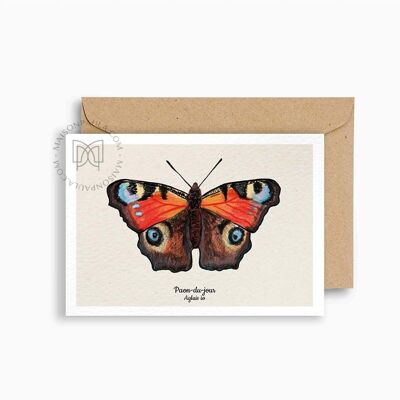 Postkarte Papillon Paon-du-jour