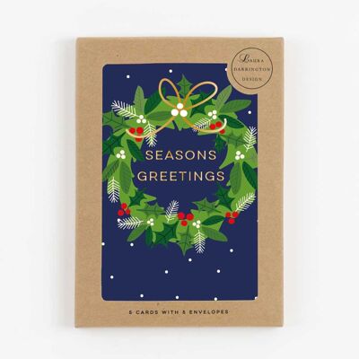 Paquete de tarjetas de Navidad Piccolo - Paquete de tarjetas de Feliz Navidad - Seasons Greetings