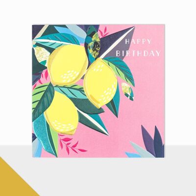 Zitronen-Geburtstagskarte - Glow Happy Birthday Zitronen