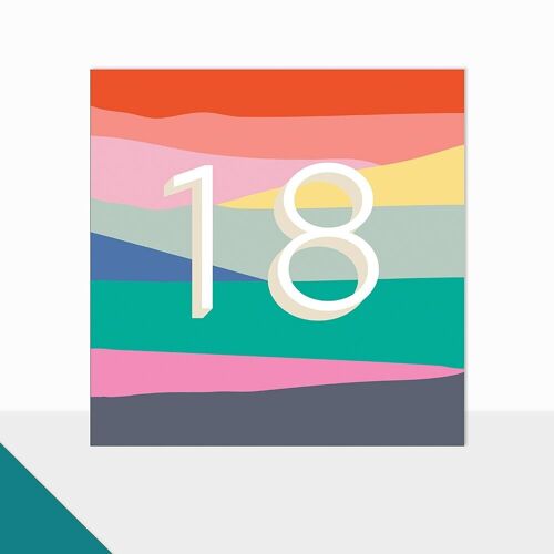 Colourful 18th Birthday Card - Glow 18