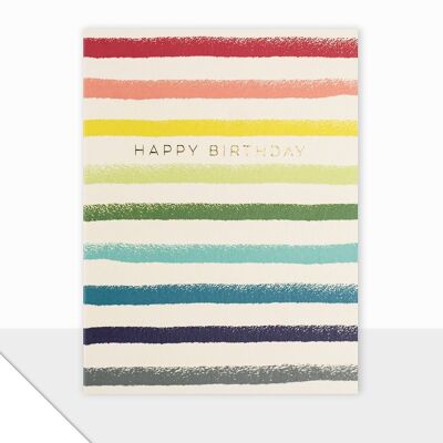 Stripy Birthday Card - Piccolo Happy Birthday Stripes