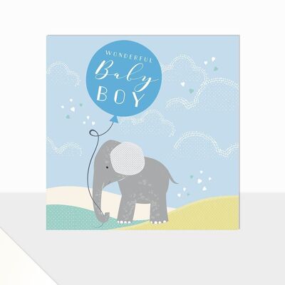 New Beautiful Baby Boy Card - Glow Beautiful Baby Boy