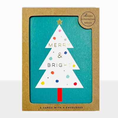 Pacchetto di biglietti di Natale Piccolo - Pacchetto di biglietti di Buon Natale - Merry & Bright