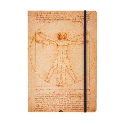 Softcover-Notizbuch, A5, Leonardo da Vinci, Der vitruvianische Mensch