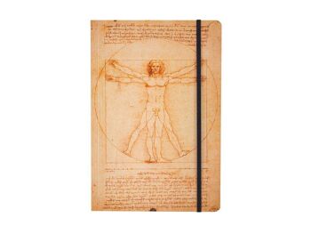 Carnet à couverture souple, A5, Léonard de Vinci, L'Homme de Vitruve 1