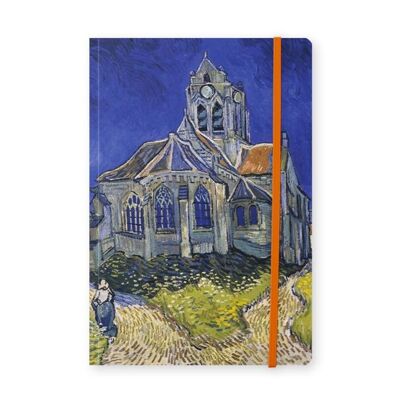 Softcover-Notizbuch A5, Van Gogh, Kirche in Auvers sur Oise