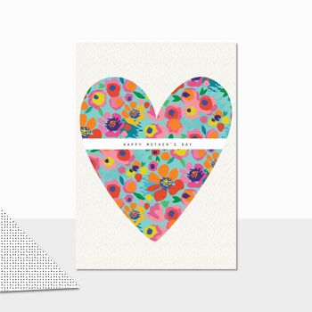 Carte de fête des mères en forme de cœur floral - Rio Brights Mothers Day Heart