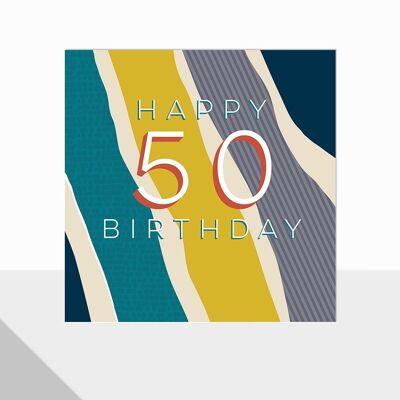 Tarjeta de feliz cumpleaños número 50 - Glow 50 Birthday