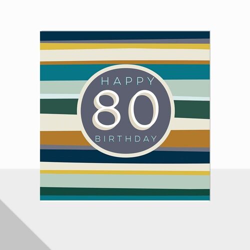 Happy 80th Birthday Card - Glow Birthday 80