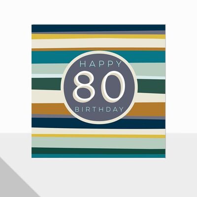 Biglietto di buon 80° compleanno - Compleanno Glow 80