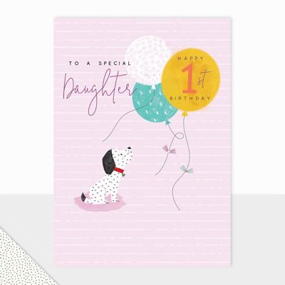 Tarjeta de primer cumpleaños para hija - Halcyon 1er cumpleaños para hija