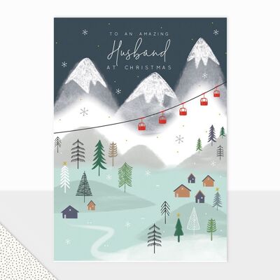 Carte de Noël pour mari – Halcyon Amazing Husband à Noël