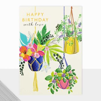 Carte de joyeux anniversaire florale - Utopia Joyeux anniversaire Macrame