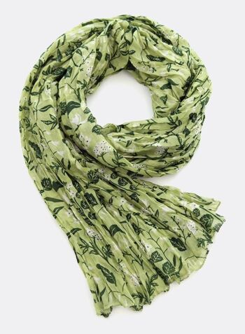 Foulard en soie Tiny Flowers - vert 2