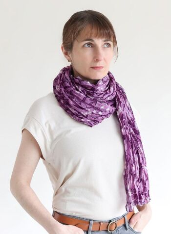 Foulard en soie Tiny Flowers - lavande 1