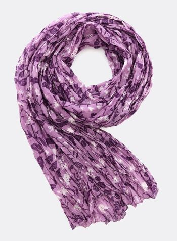 Foulard en soie Tiny Flowers - lavande 2