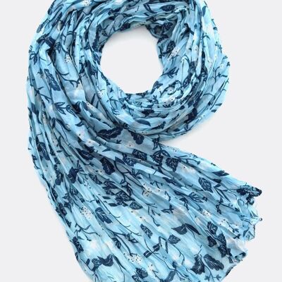 Silk scarf Tiny Flowers – blue