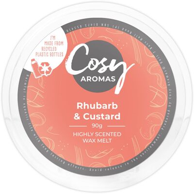 Rhubarbe et crème pâtissière (90g de cire fondue)