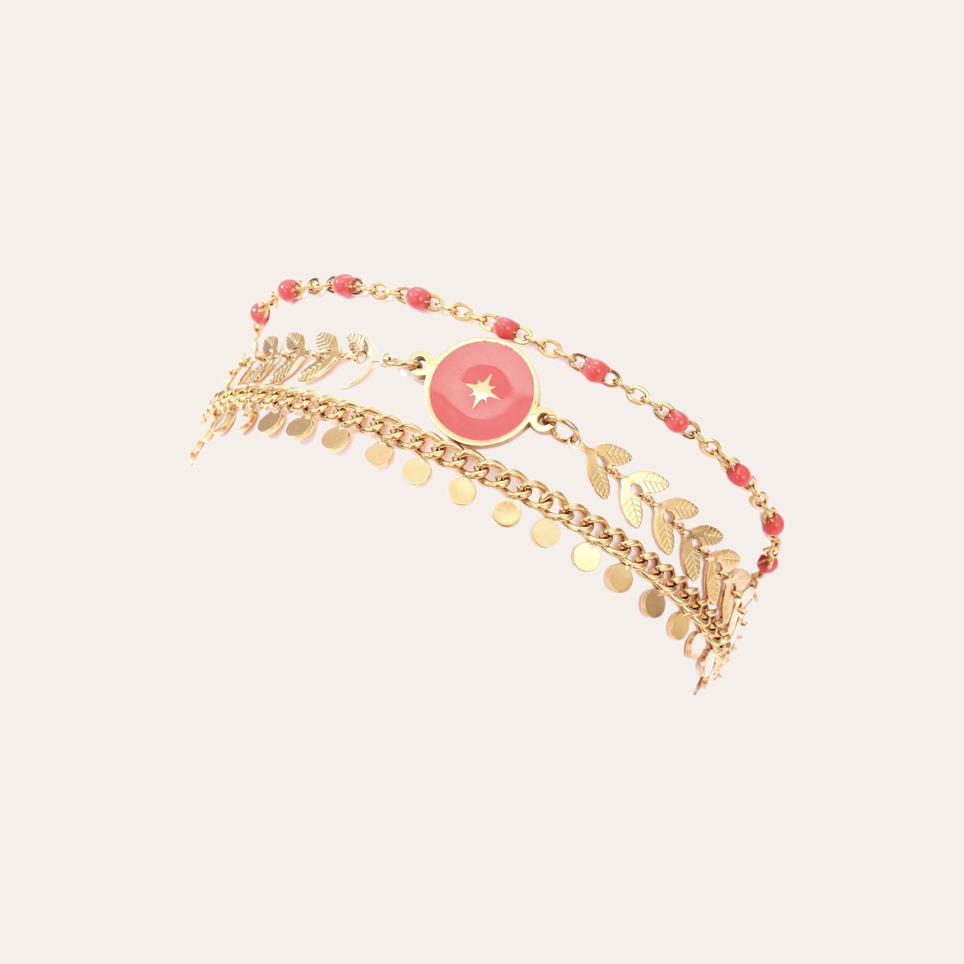 CORAL ENAMEL BRACELET