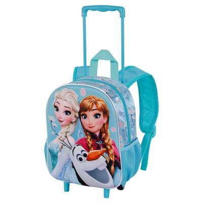 Disney Frozen 2 Happiness-3D Backpack with Small Wheels, Turquoise