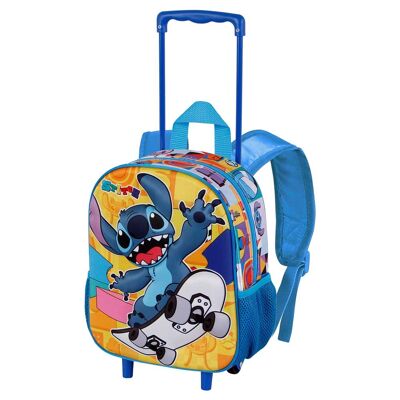 Disney Lilo and Stitch Skater-3D Backpack with Small Wheels, Yellow