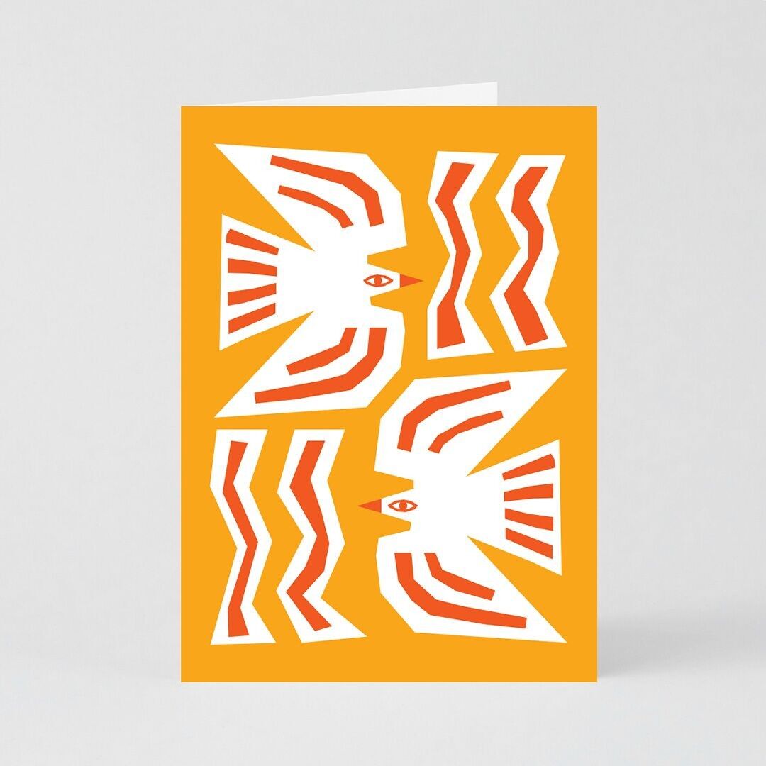 Biglietto d'auguri (piegato) + busta - Armonia di uccelli (13x18 cm / 5x7 pollici)