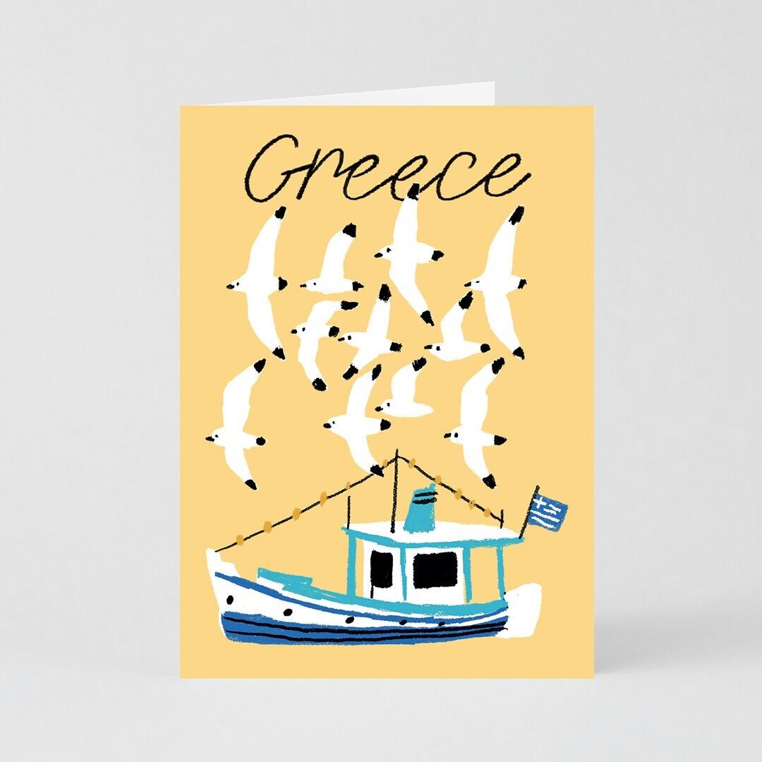 Biglietto d'auguri (piegato) + busta - Nostos Grecia (13x18 cm / 5x7 pollici)