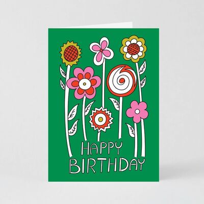 Alles Gute zum Geburtstag Sieben Blumen Karte