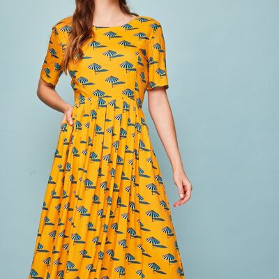 Robe d'été longue moutarde