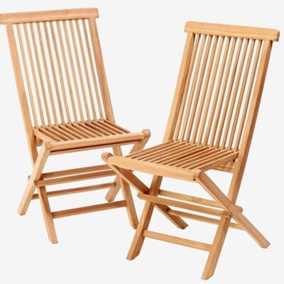 Chaise pliante Finger en bois de teck - chaise de jardin - lot de 2 dans une boîte !! €25 pièces !