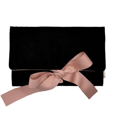 Grand rouleau à bijoux, pochette de voyage, negro