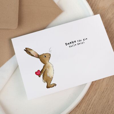 Farewell card - Kindergarten | Thank you card kindergarten teacher | Rabbit