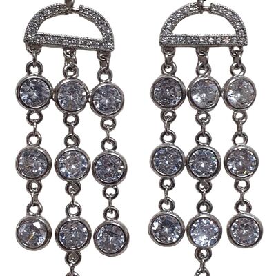 Hole earring with zircons and top quality rhinestones