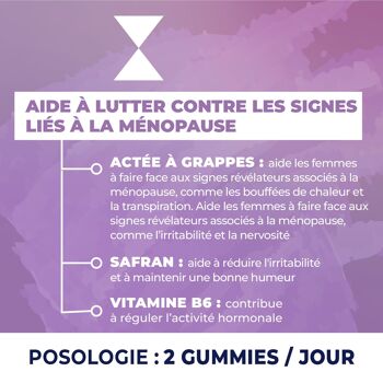 ZOHI-Pilulier MENOPAUSE - 60 gommes - fabriqué en France - sans sucres 3