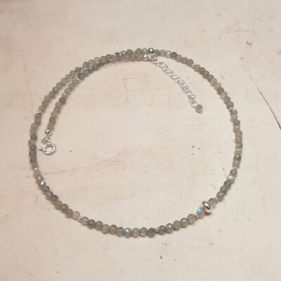 Halskette aus Labradorit und 925er Silber