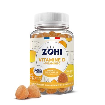 Zohi - Pilulier VITAMINE D - 60 gommes - fabriqué en France - sans sucres 1