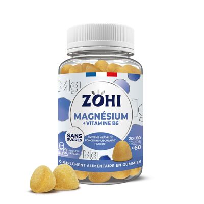 ZOHI – MAGNESIUM-Pillendose – 60 Gummis – hergestellt in Frankreich – zuckerfrei