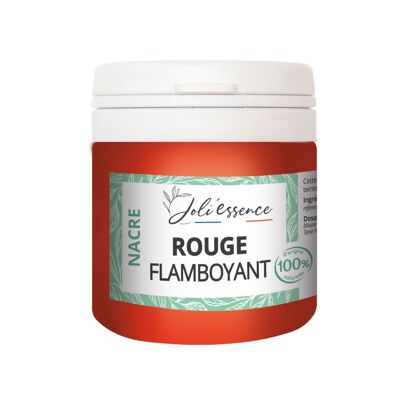 COLORANT POUR COSMETIQUE ROUGE FLAMBOYANT - MICA NACRE 100% NATURELLE - COSMETIQUE MAISON - DIY 10g