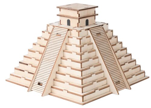 Houten bouwpakket van de Maya Piramide Kukulćan- Chitzén Itzá- Mexico