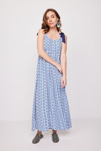 Robe longue bleue coucher de soleil 4