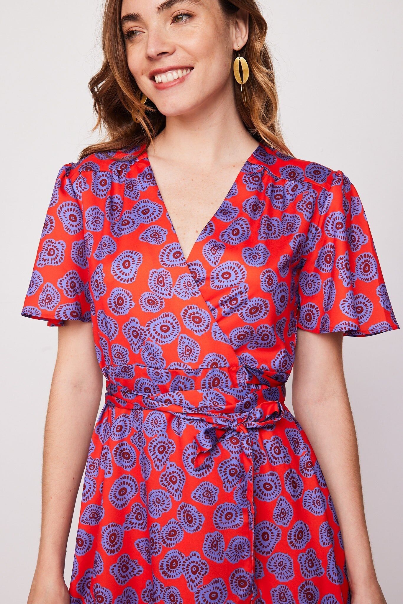 Violettes langes Cocktailkleid