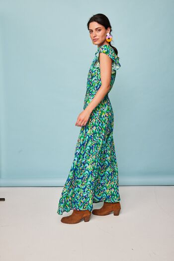 Robe longue bleue à confettis 4