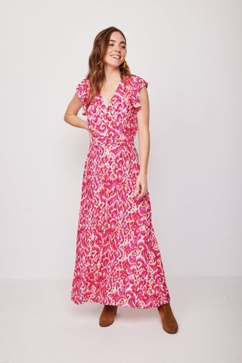 Robe Longue Confettis Fuchsia 6