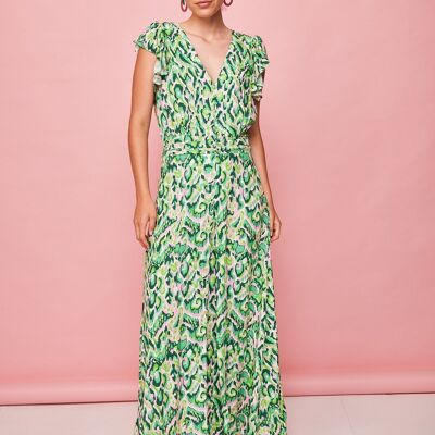 Green Confetti Long Dress