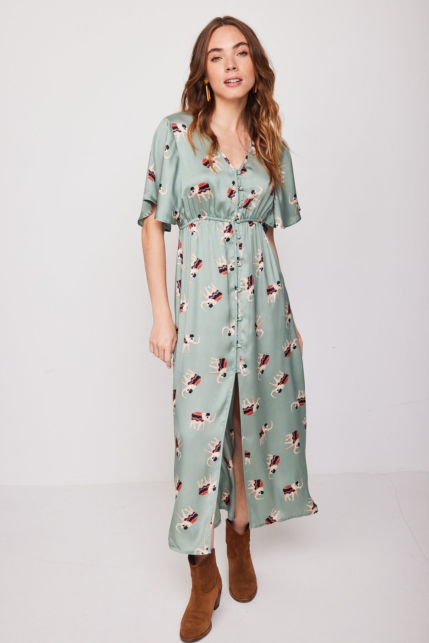 Robe Longue Verveine Verte
