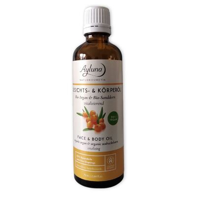 Face & body oil organic argan & organic sea buckthorn vitalizing