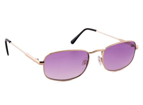 GOLD RECTANGLE FRAME WITH PURPLE LENSES